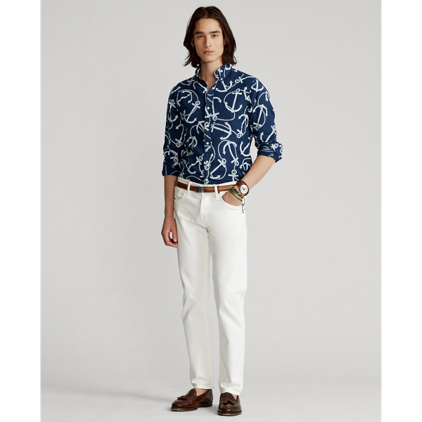 Exploded Anchors Slim Fit Nautical Linen Shirt Polo Ralph Lauren 4