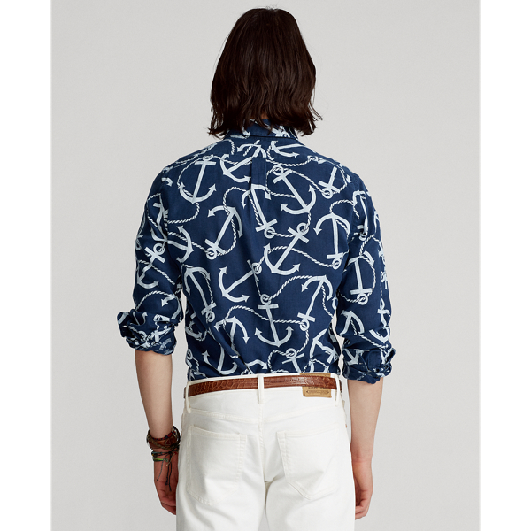 Exploded Anchors Slim Fit Nautical Linen Shirt Polo Ralph Lauren 6