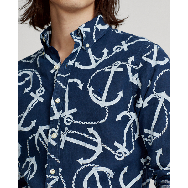 Exploded Anchors Slim Fit Nautical Linen Shirt Polo Ralph Lauren 7