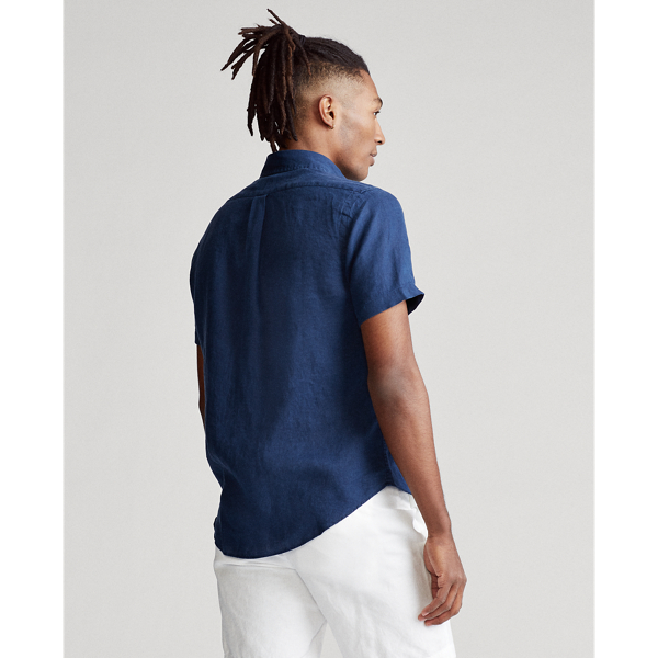 Newport Navy Slim Fit Linen Shirt Polo Ralph Lauren 4