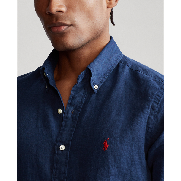 Newport Navy Slim Fit Linen Shirt Polo Ralph Lauren 5