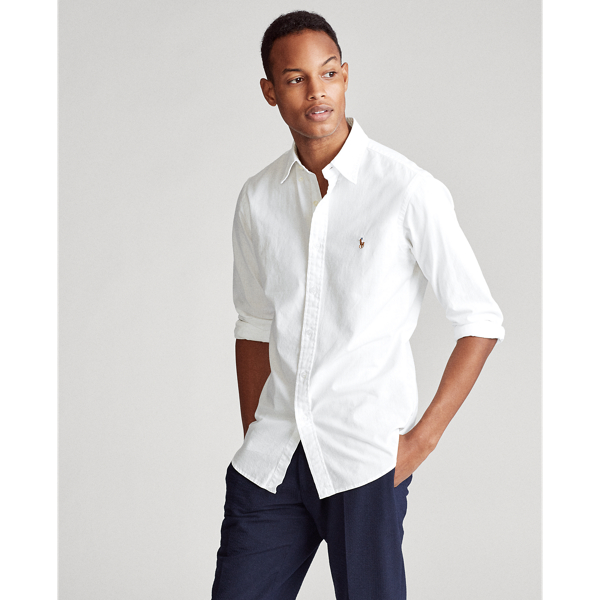 White Slim Fit Chambray Shirt Polo Ralph Lauren 4