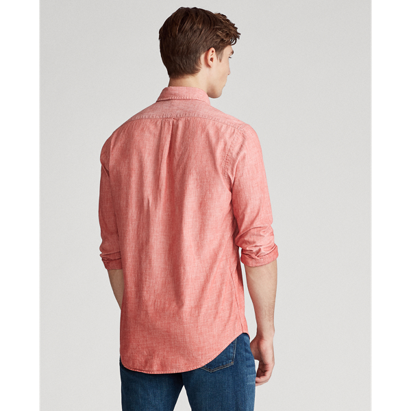 Red Slim Fit Chambray Shirt Polo Ralph Lauren 5