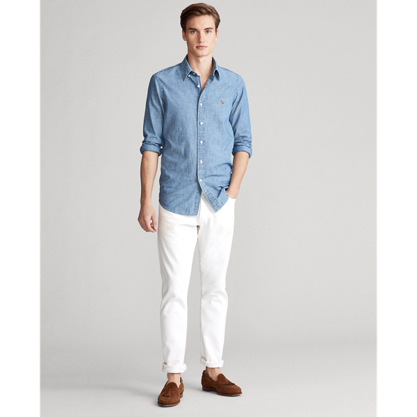 Dark Indigo Slim Fit Indigo Chambray Shirt Polo Ralph Lauren 3