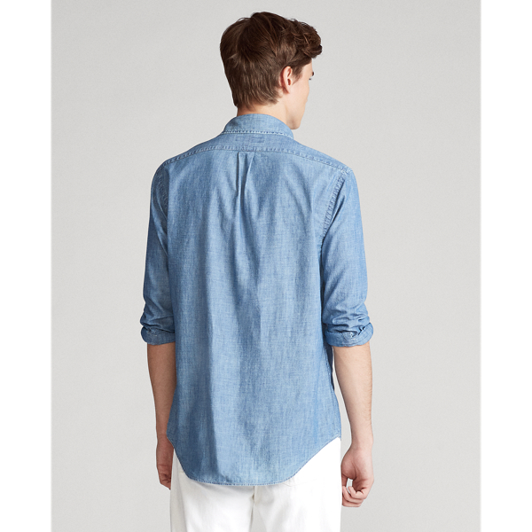 Dark Indigo Slim Fit Indigo Chambray Shirt Polo Ralph Lauren 4
