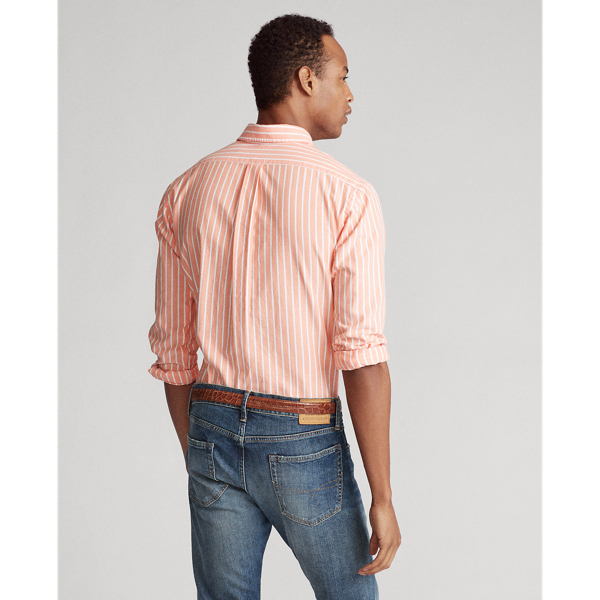 Orange/White Custom Fit Striped Shirt Polo Ralph Lauren 4