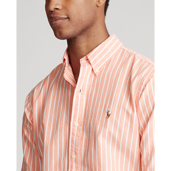 Orange/White Custom Fit Striped Shirt Polo Ralph Lauren 5