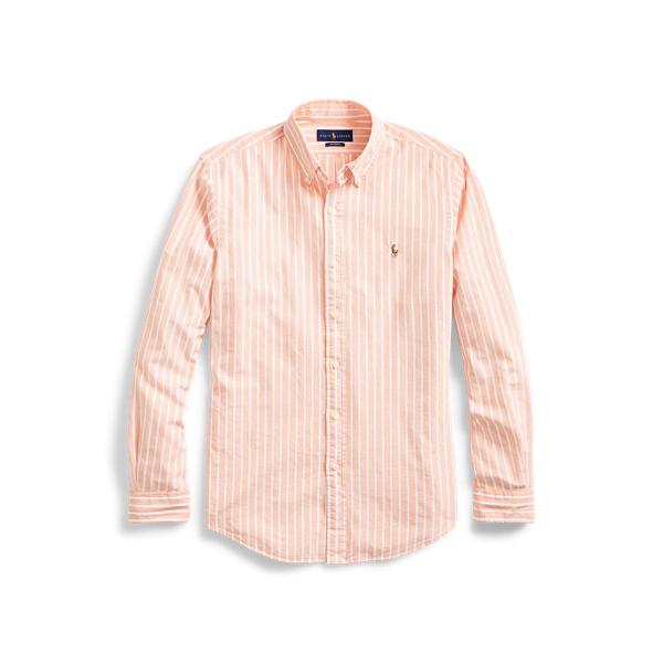 Orange/White Custom Fit Striped Shirt Polo Ralph Lauren 2