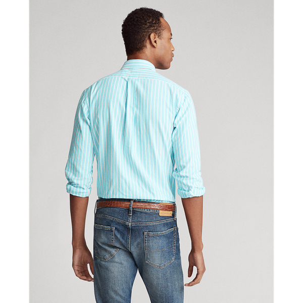 Light Blue/White Slim Fit Striped Oxford Shirt Polo Ralph Lauren 4