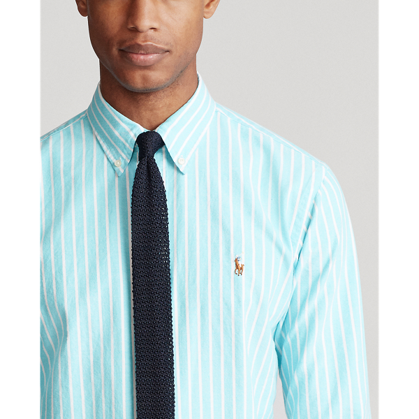 Light Blue/White Slim Fit Striped Oxford Shirt Polo Ralph Lauren 5