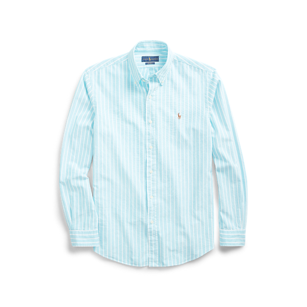 Light Blue/White Slim Fit Striped Oxford Shirt Polo Ralph Lauren 2