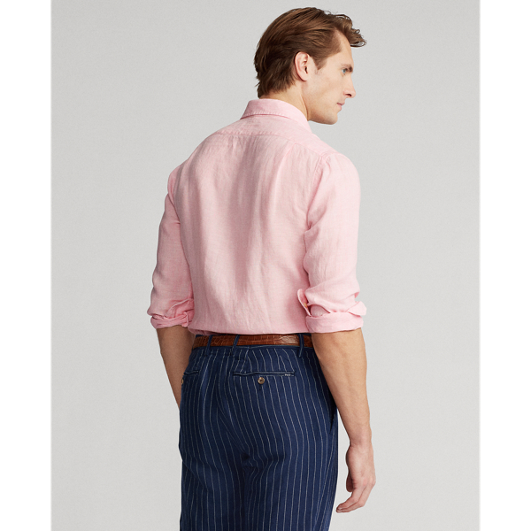 Light Pink Custom Fit Linen Shirt Polo Ralph Lauren 4