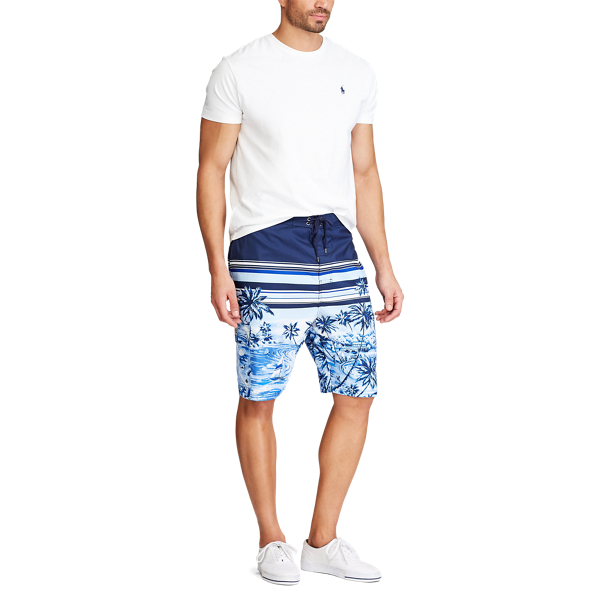 Poolside Scenic Stripes Tropical Kailua Swim Trunk Big & Tall 2