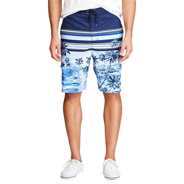 Poolside Scenic Stripes Tropical Kailua Swim Trunk Big & Tall 3