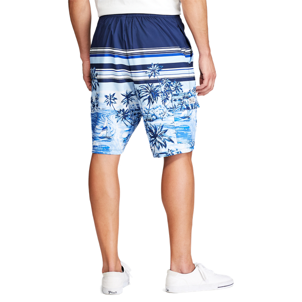 Poolside Scenic Stripes Tropical Kailua Swim Trunk Big & Tall 4