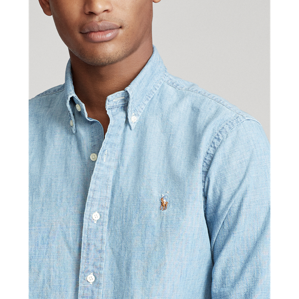 Medium Indigo Lightweight Chambray Shirt Big & Tall 5