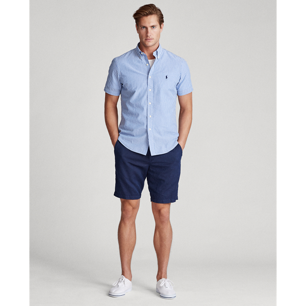 Light Blue/White Classic Fit Seersucker Shirt Big & Tall 3