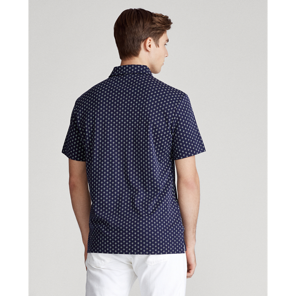 Refined Navy Deco Foulard Print Soft Cotton Polo Shirt Big & Tall 5