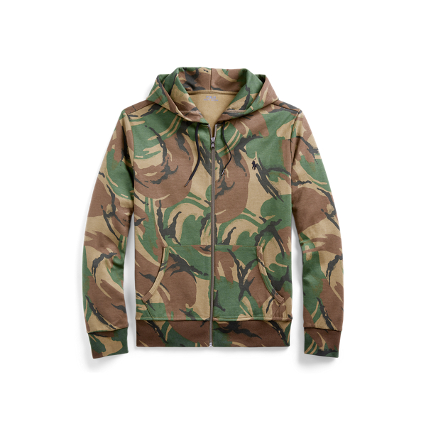 Sudadera con capucha de punto doble y estampado de camuflaje Big & Tall en 1