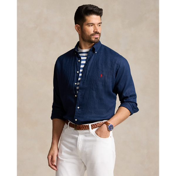 Ralph lauren navy linen shirt hotsell