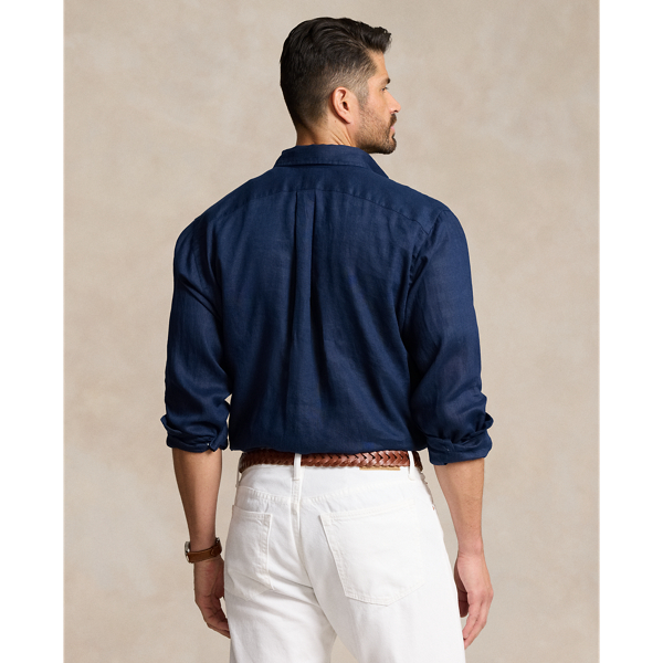 Chemise en lin léger Big & Tall en Bleu marine Newport 5