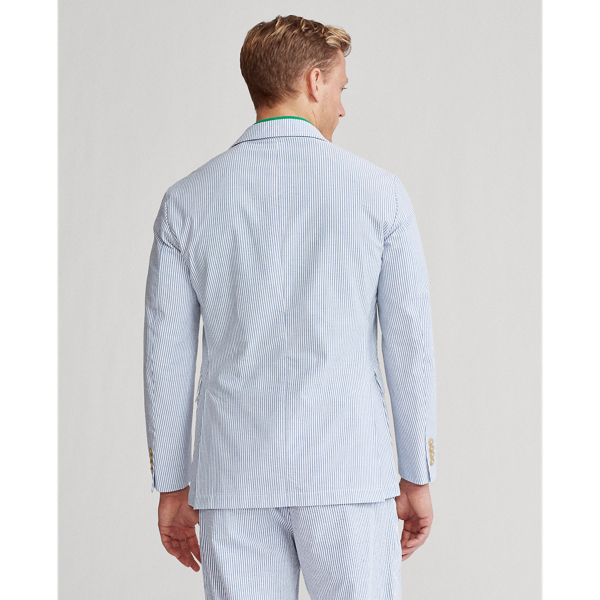 Bright Blue/White Seersucker Suit Jacket Polo Ralph Lauren 5