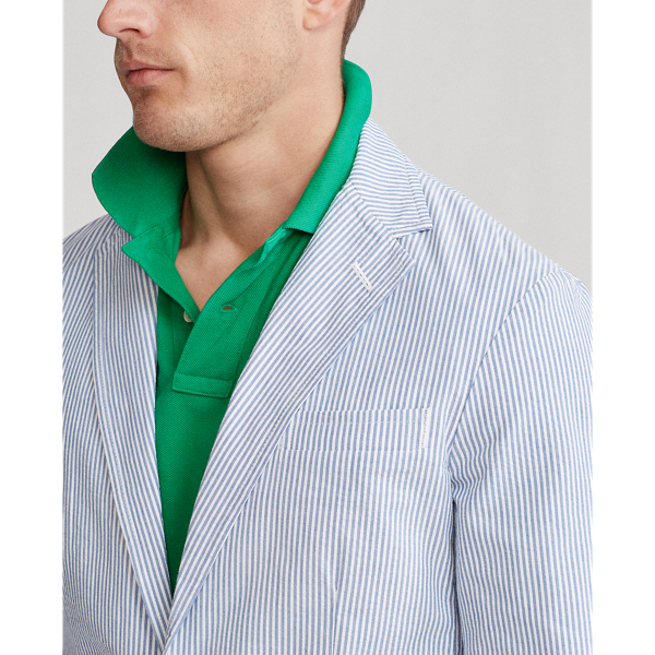 Bright Blue/White Seersucker Suit Jacket Polo Ralph Lauren 6