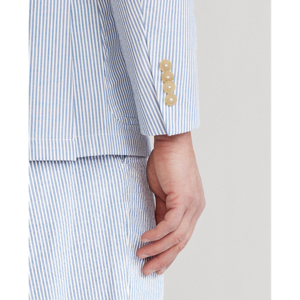 Bright Blue/White Seersucker Suit Jacket Polo Ralph Lauren 7