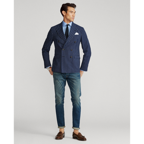 Navy/White Polo Soft Striped Suit Jacket Polo Ralph Lauren 3