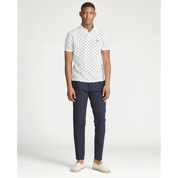 White Classic Anchor Print Custom Slim Fit Anchor Polo Polo Ralph Lauren 3