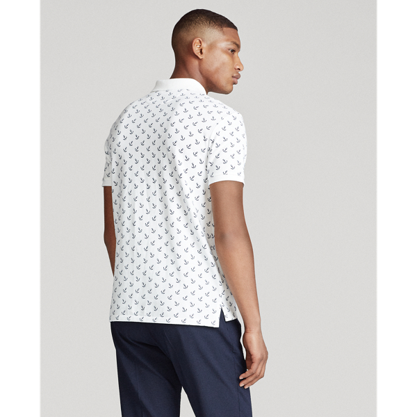 White Classic Anchor Print Custom Slim Fit Anchor Polo Polo Ralph Lauren 4
