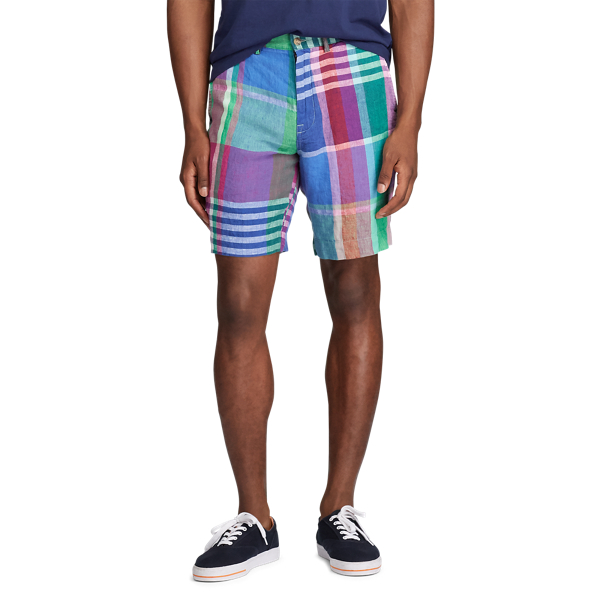 Madras Classic Fit Plaid Linen Short Polo Ralph Lauren 3