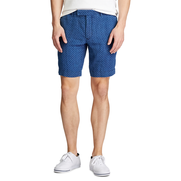 Indigo Stars Slim Fit Star Linen Short Polo Ralph Lauren 3