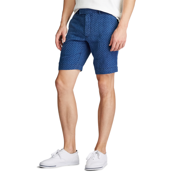 Indigo Stars Slim Fit Star Linen Short Polo Ralph Lauren 5
