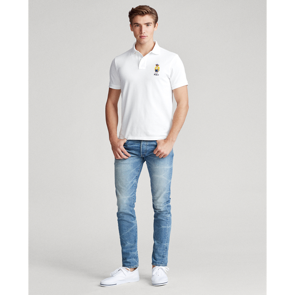 White CP-93 Bear Mesh Polo Shirt Big & Tall 3