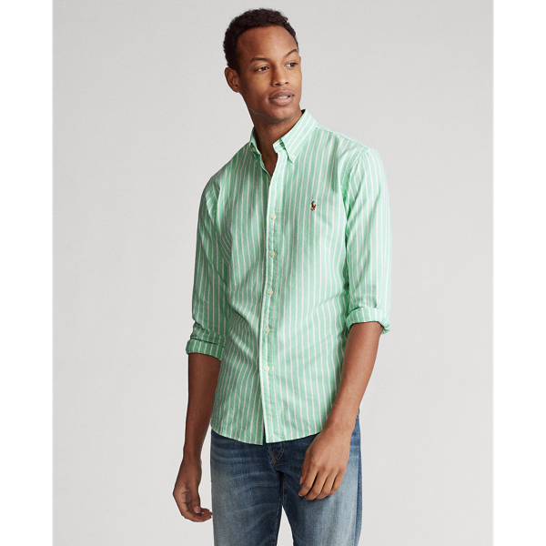 Green/White Custom Fit Striped Shirt Polo Ralph Lauren 4