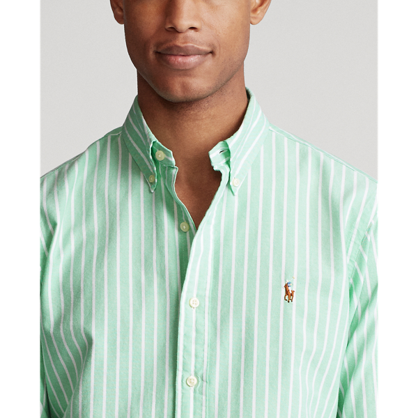 Green/White Custom Fit Striped Shirt Polo Ralph Lauren 6