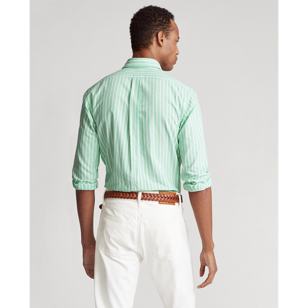 Green/White Slim Fit Striped Oxford Shirt Polo Ralph Lauren 5
