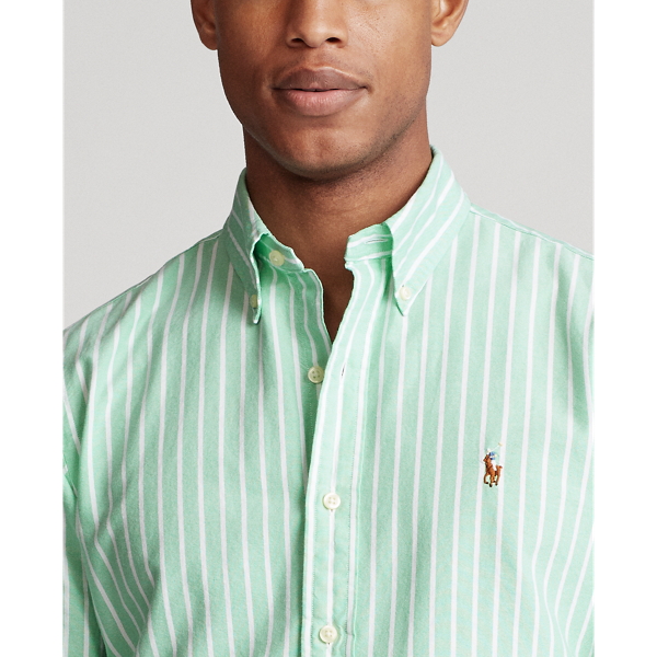 Green/White Slim Fit Striped Oxford Shirt Polo Ralph Lauren 6