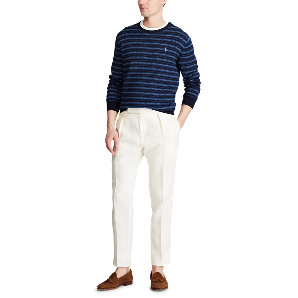 Light Cream Pleated Linen Suit Trouser Polo Ralph Lauren 2