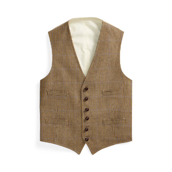 Checked Silk-Linen Vest Polo Ralph Lauren 1