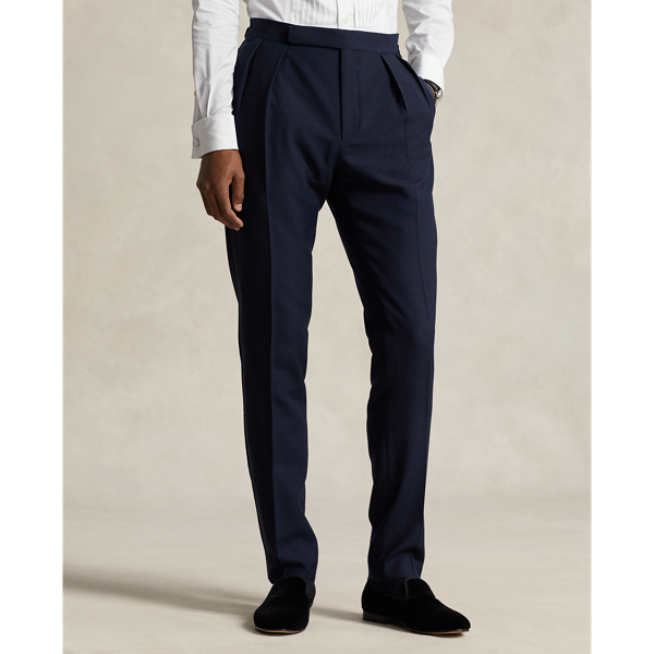 Pleated Barathea Tuxedo Trouser