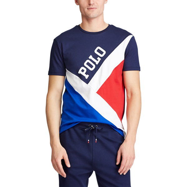 Cruise Navy Multi Classic Fit Pieced T-Shirt Polo Ralph Lauren 5