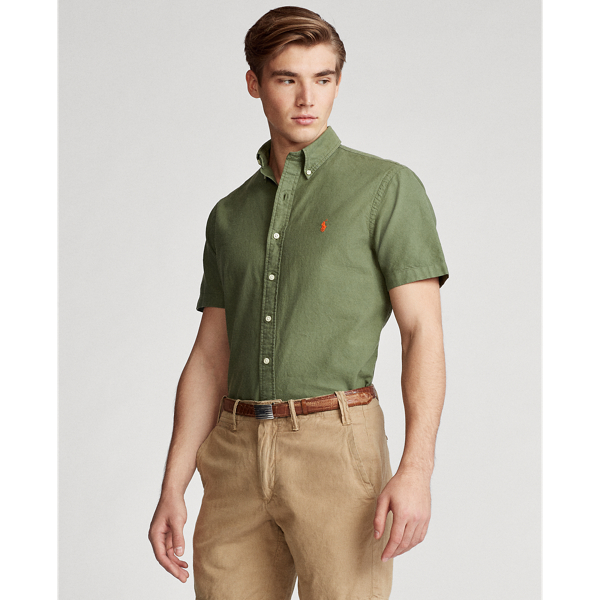 Dense Olive Custom Fit Oxford Shirt Polo Ralph Lauren 4