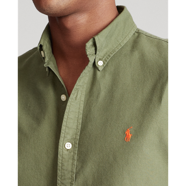 Dense Olive Slim Fit Oxford Shirt Polo Ralph Lauren 5