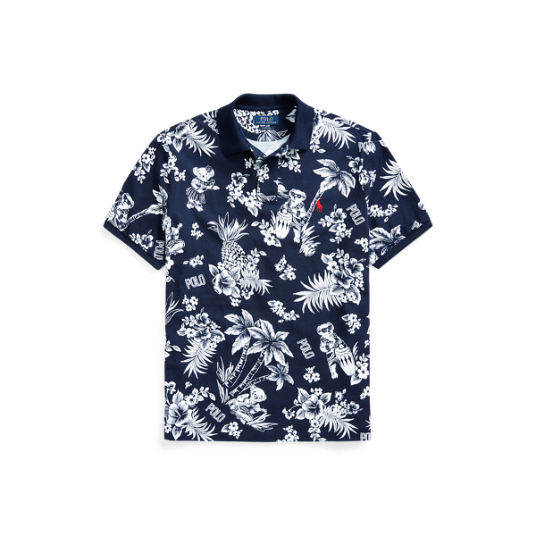 Piqu&eacute;-Polohemd mit Tropical Bear Big & Tall in 1