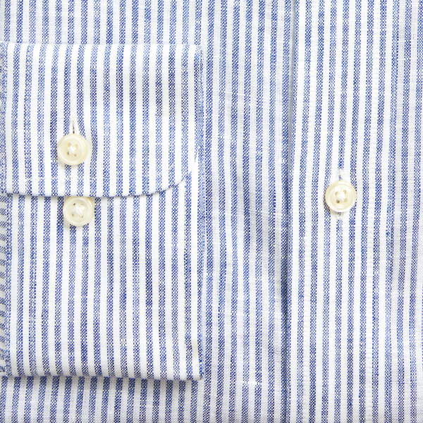 Medium Blue/White Custom Fit Linen Shirt Polo Ralph Lauren 7