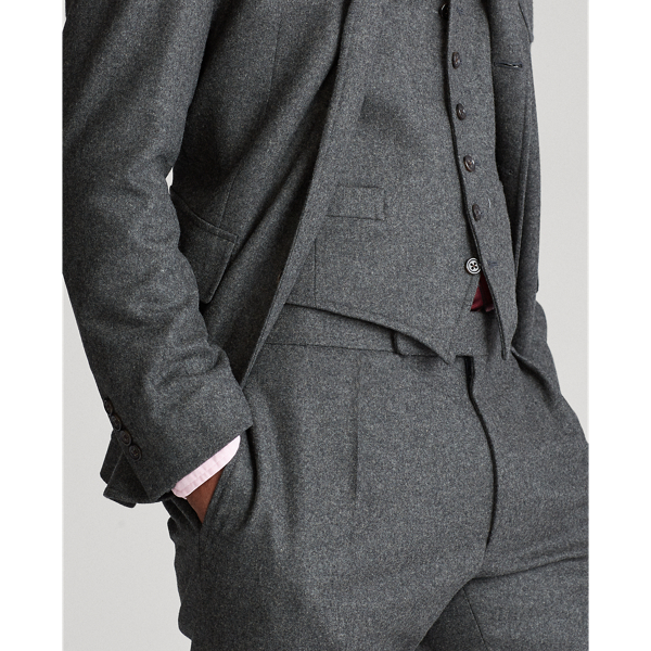 Medium Grey Polo Flannel Three-Piece Suit Polo Ralph Lauren 10