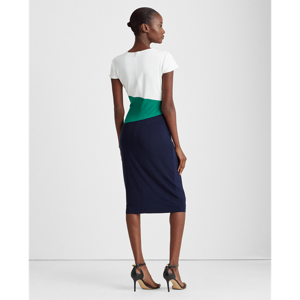 Lh Navy/Malachite/Lauren Colour-Blocked Jersey Dress Lauren 5