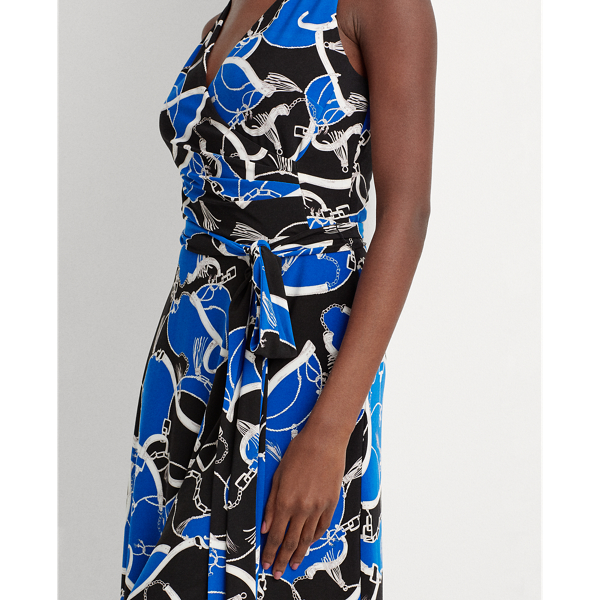 Sapphire Belting Print Print Tie-Waist Jersey Dress Lauren 6